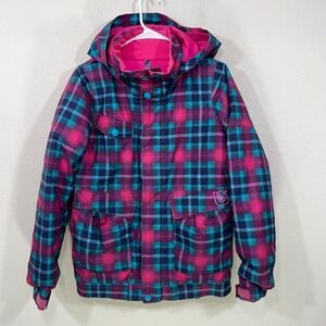 Burton‎ DryRide Snowboard Jacket Youth Girls Size XL (18) Blue Pink Insulated